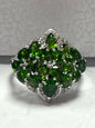 Sterling Silver Chrome Diopside Ring Size 8 JTV New