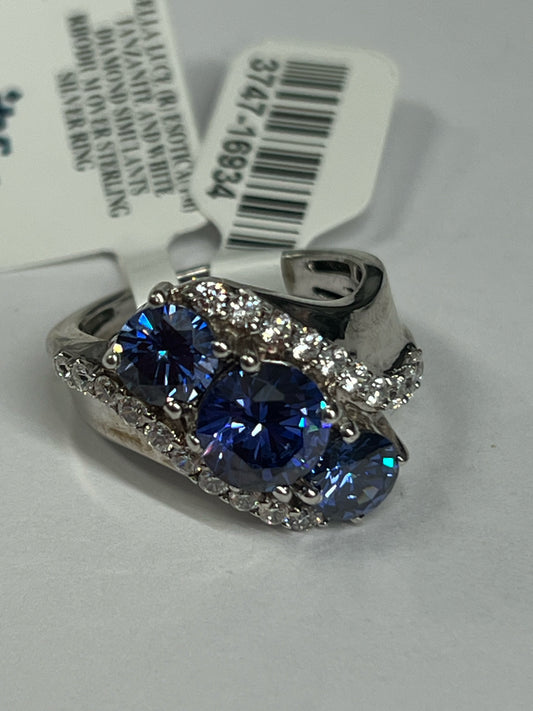 Sterling Silver Blue & White CZ Ring New w/ Tags JTV Size 8