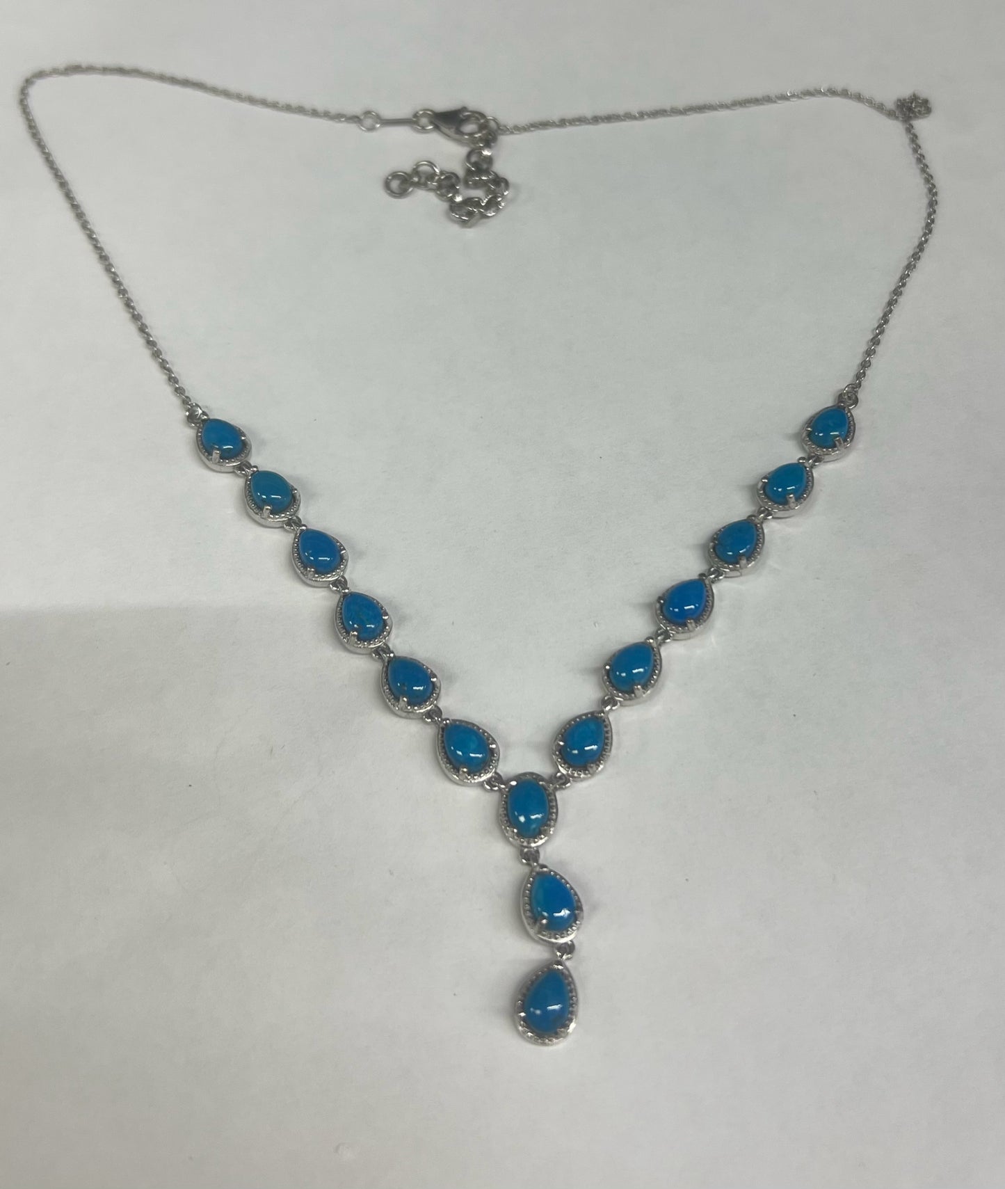Sterling Silver Peruvian Opalina Necklace 18" New