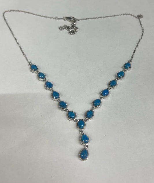 Sterling Silver Peruvian Opalina Necklace 18" New