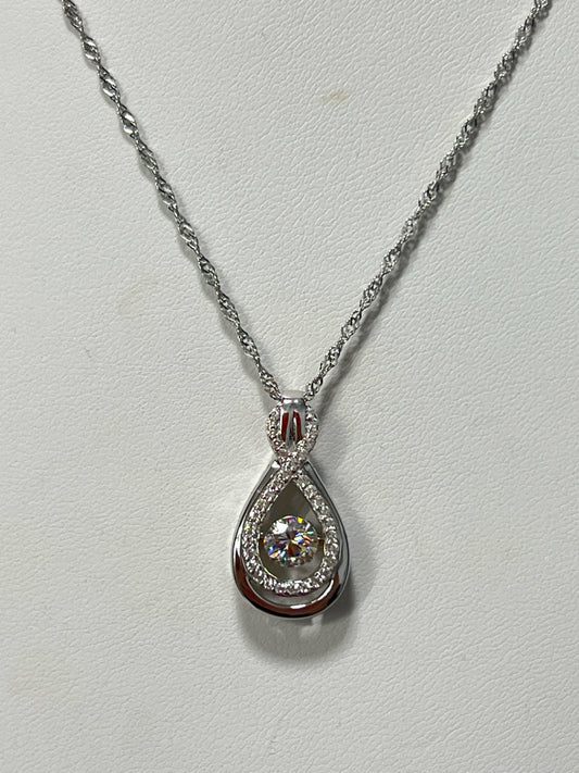 Sterling "Dancing CZ" Pendant & Chain JTV New