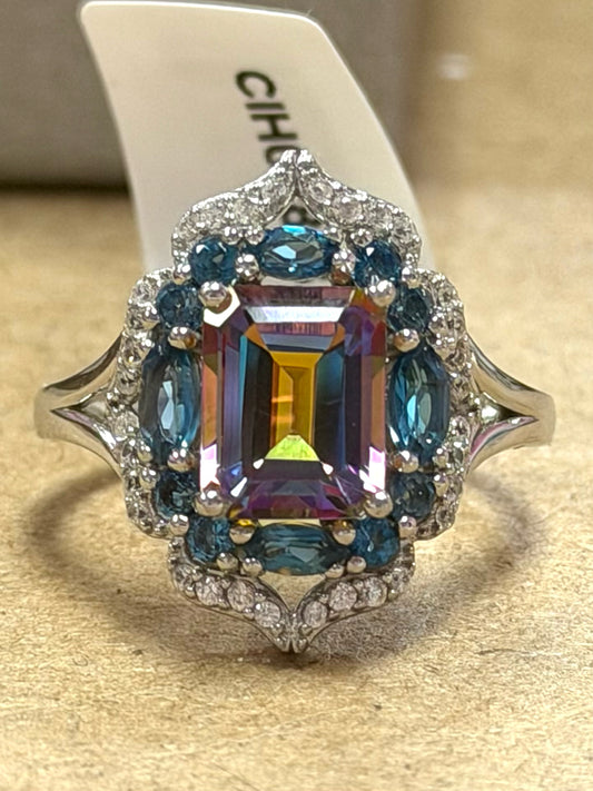 Sterling Silver Gemstone Ring Size 8 New w/ Tags JTV