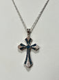 Sterling Silver Blue Diamond Pendant JTV