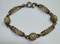 Vintage AMCO 14K Gold Filled 7" Filigree Bracelet Natural Opals in Resin