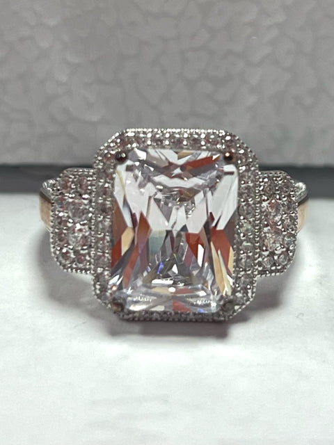 Sterling Silver CZ Ring New w/ Tags Size 8 JTV