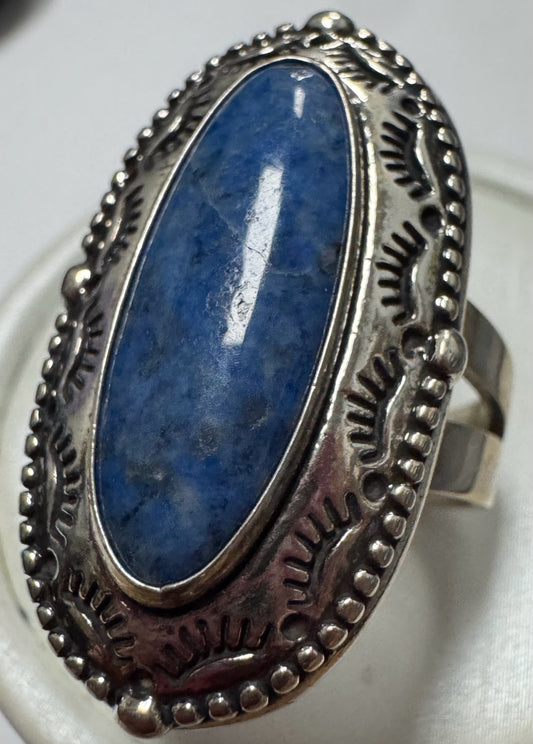 Carolyn Pollack Sterling Silver Ring Lapis Size 8
