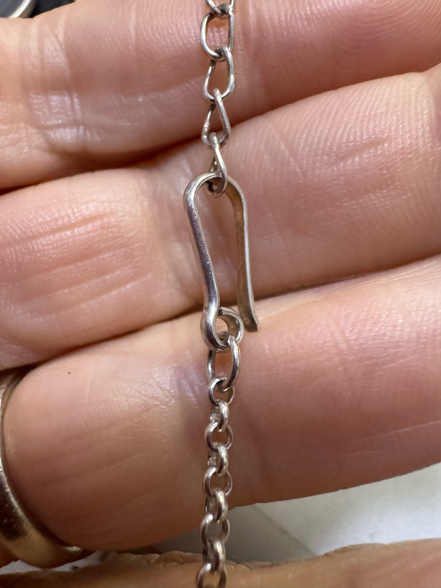 Sterling Silver 1.3" x 1.4" Horseshoe Necklace Adj 17"- 20" Purple Gemstones