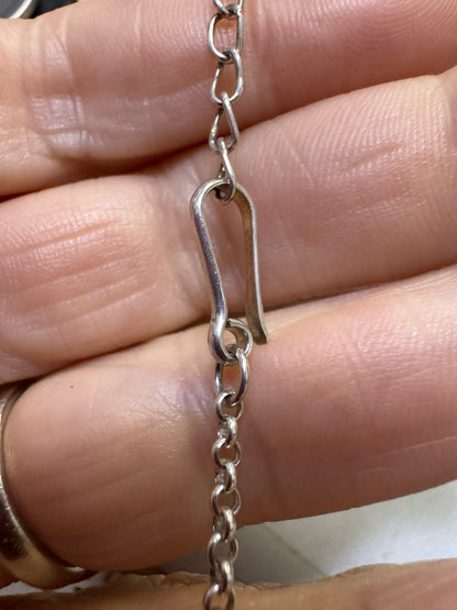 Sterling Silver 1.3" x 1.4" Horseshoe Necklace Adj 17"- 20" Purple Gemstones