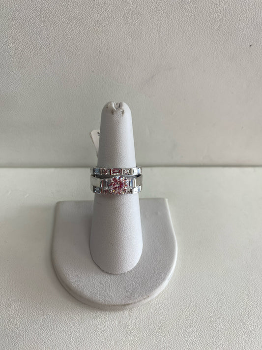 Sterling Silver 3 Piece Wedding Set CZ Size 7.25