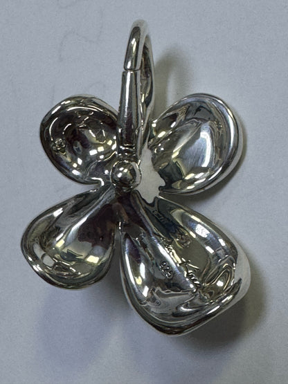 Ann King Sterling Silver Freshwater Button Pearl Orchid Flower Pendant