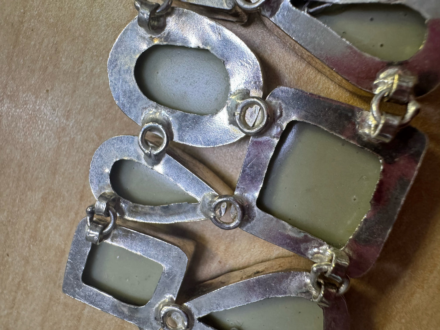 Sterling Silver Abalone Bracelet 1.5" Wide Chunky Toggle 7.25" - 8.5"