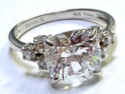 Daniel K HSN Designer Platinum Plated Sterling Silver CZ Ring Size 10