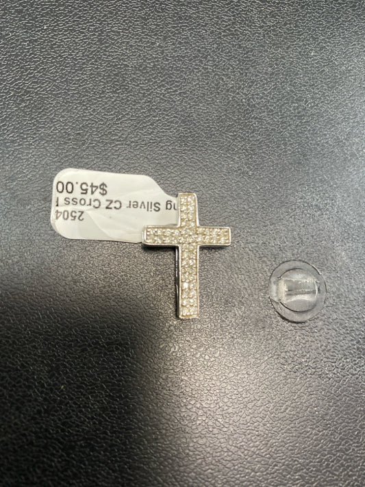 Sterling Silver CZ Cross Pendant