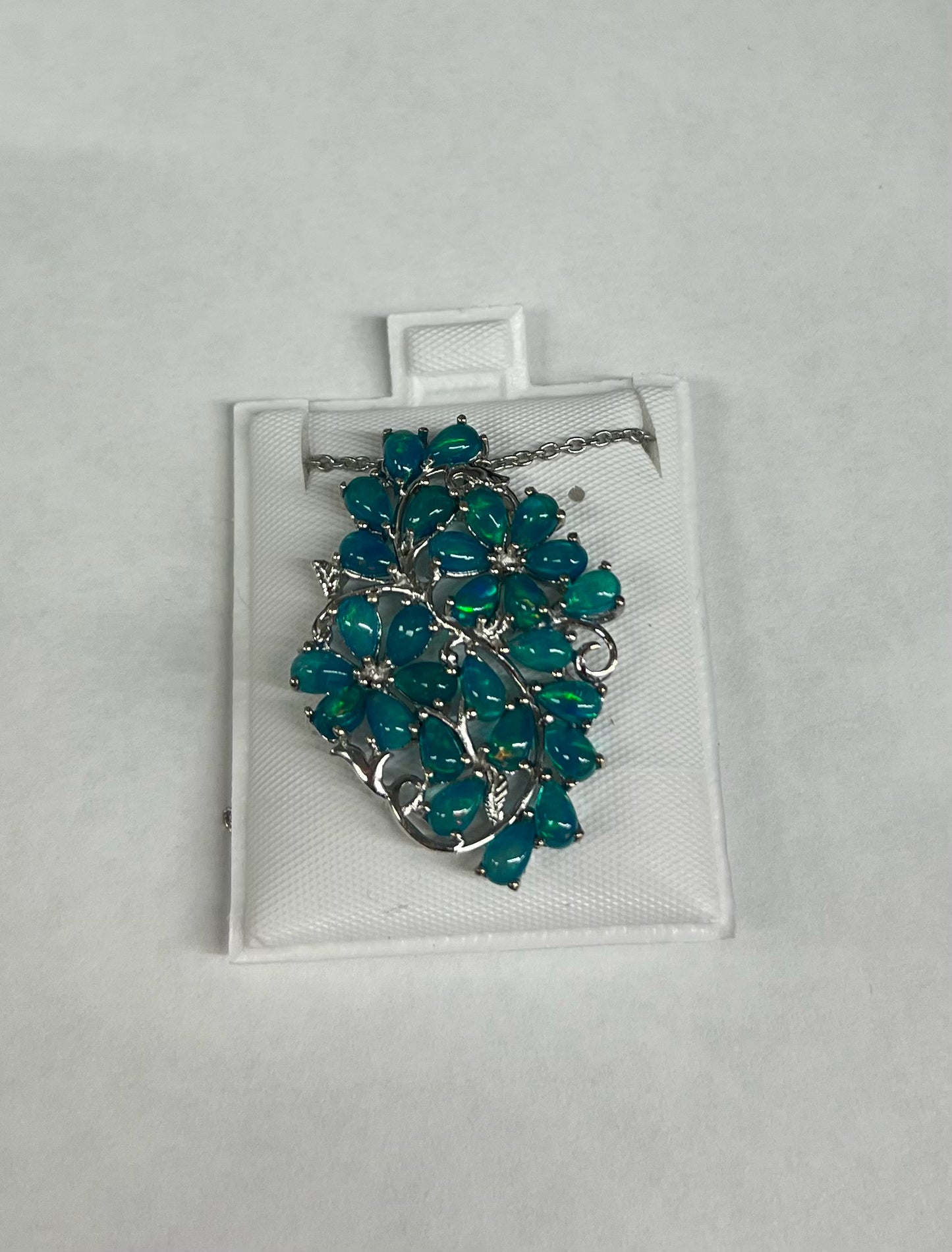 Sterling Silver Miami Blue Welo Opal Necklace New JTV