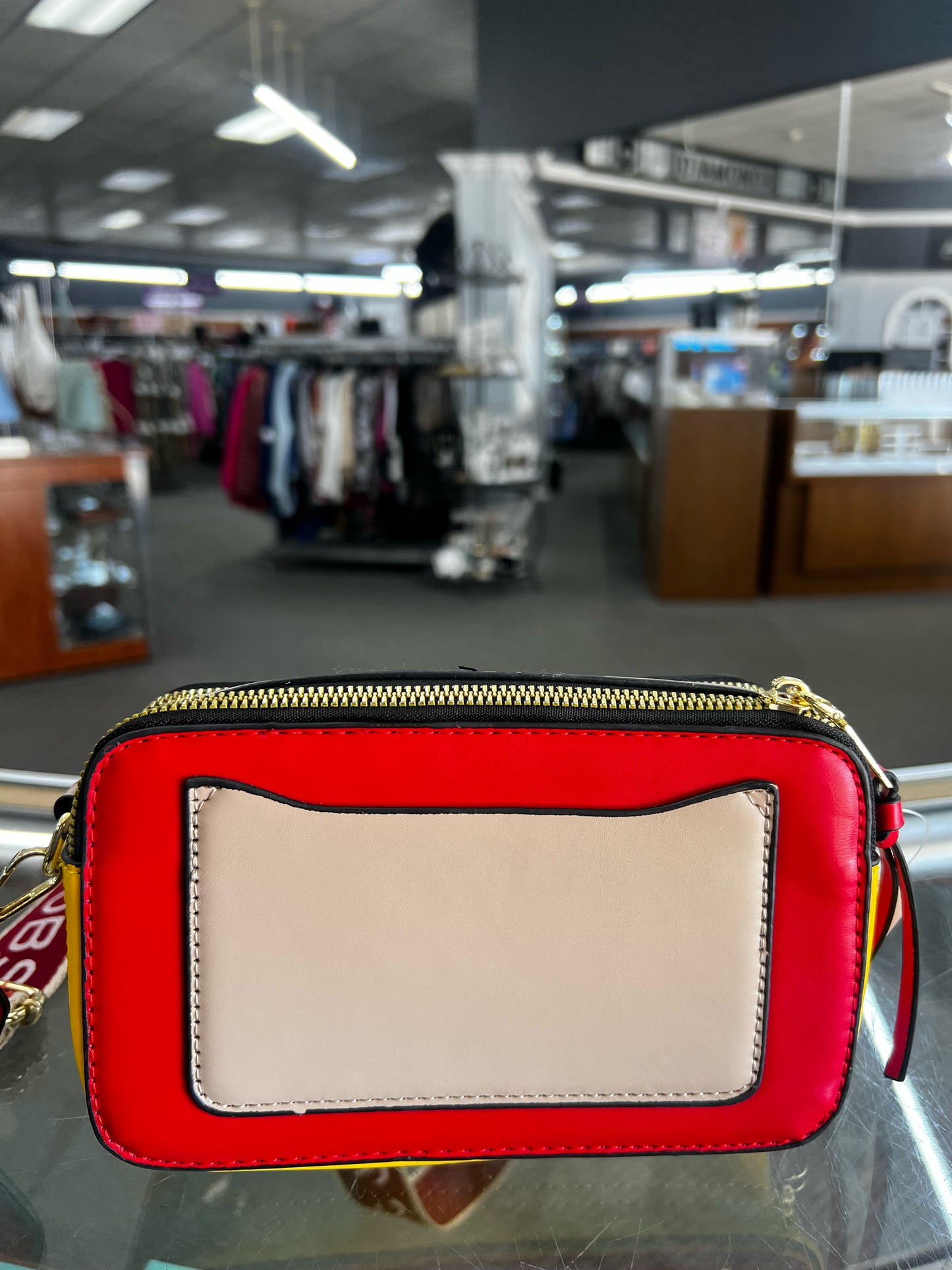 Designer Marc Jacobs Red/Yellow/Brown Handbag