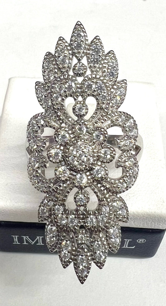 Sterling Silver CZ Ring Size 8 JTV