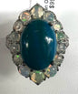Sterling Silver Peruvian Opalina Ring Size 8 JTV 10 ct tw