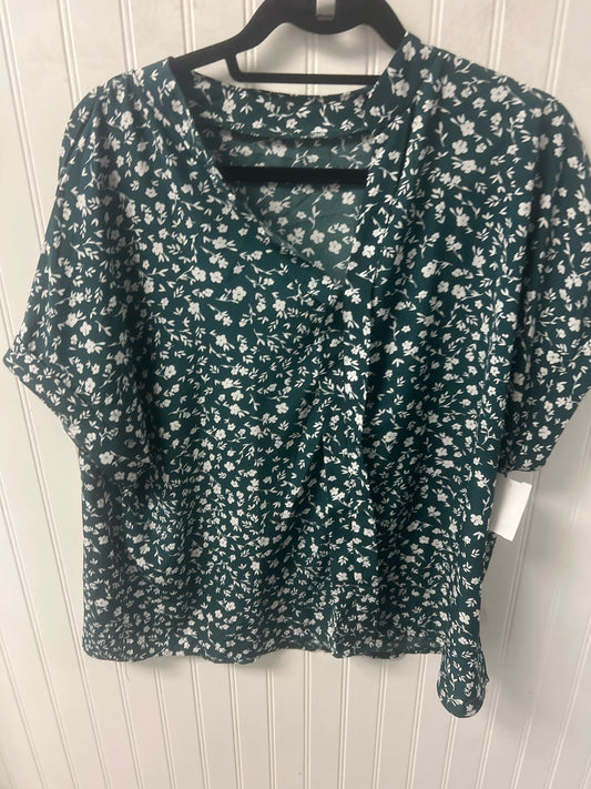 Green Floral SHEIN Short Sleeve Shirt Women's