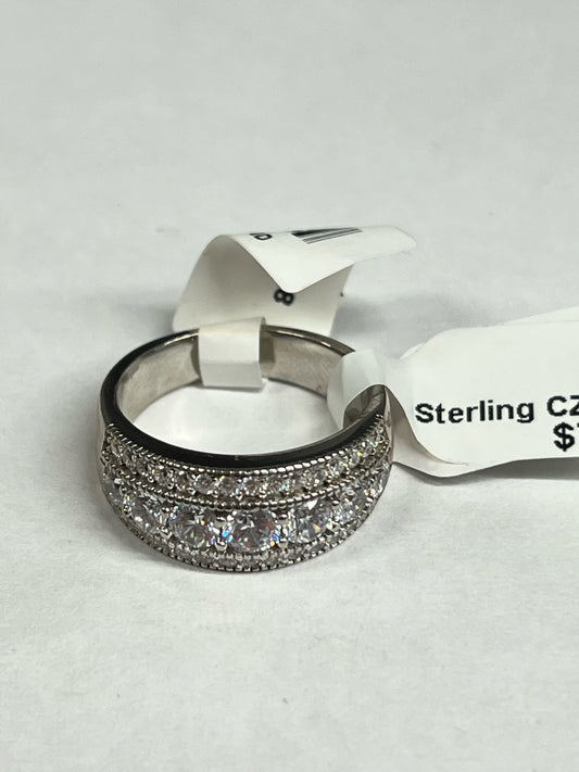 Sterling Silver CZ Ring New w/ Tags Size 8 JTV