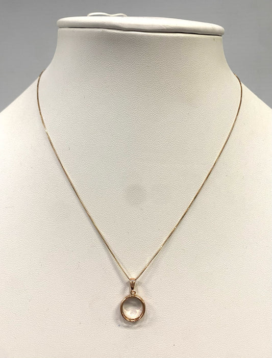 10k Rose Gold Diamond Pendant & 16" Chain