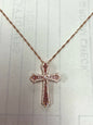 Rose over Sterling Silver Pink CZ Pendant & Chain JTV New