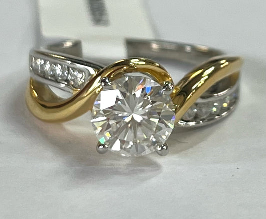 Sterling Silver Moissanite 1.35 ct tw Ring New w/ Tags JTV Size 8