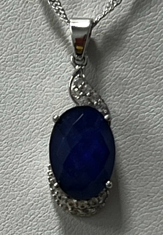 Sterling Silver Lapis Necklace New JTV