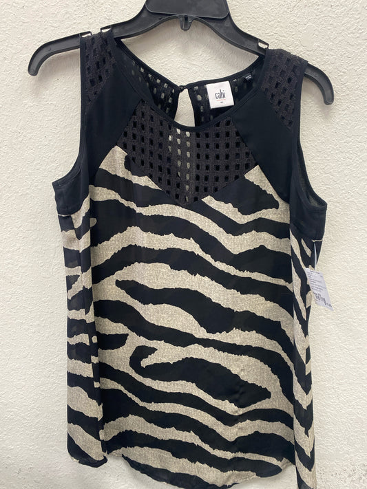 black and animal print Cabi Sleeveless Women's XS
