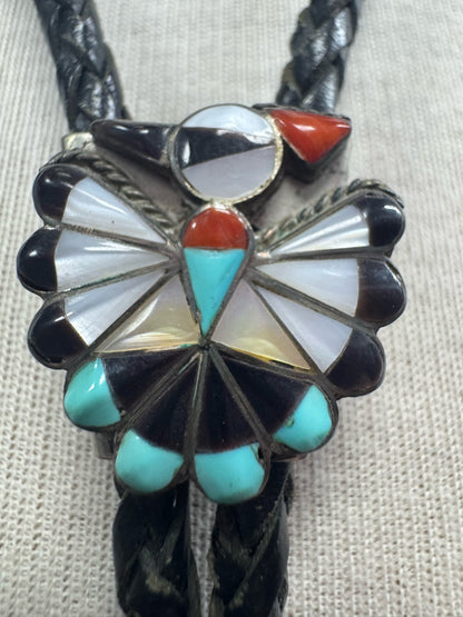 Zuni Sterling Silver Native American Vintage Bolo Tie