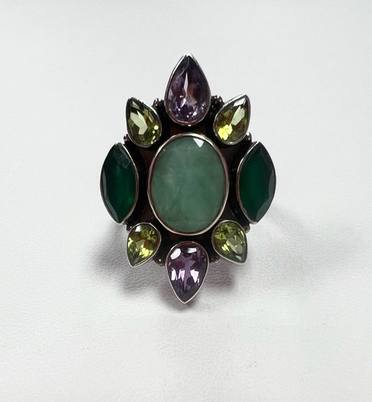 Nicky Butler Sterling MultiStone Ring Size 7.5