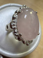 Sterling Silver Ring Size 9 Pink Quartz