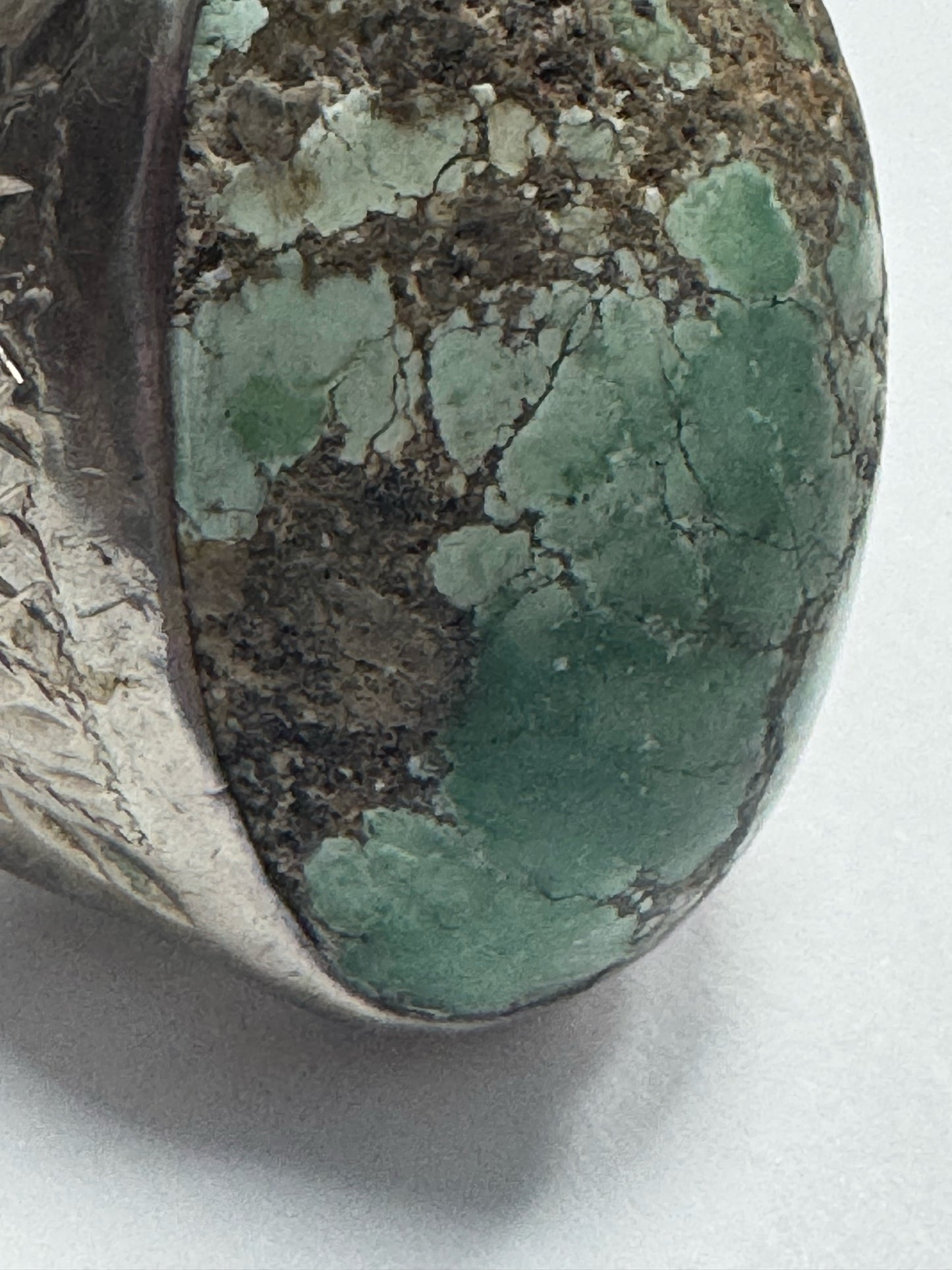 Vintage Native American Sterling Silver Heavy 29g Turquoise Ring Size 11.5