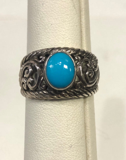 Sterling Silver Turquoise Ring Size 9