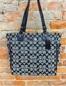 Designer black and cream Coach Handbag
