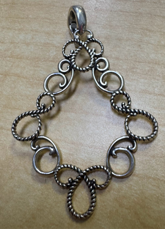 Carolyn Pollack Sterling Silver Pendant Flip Bail Enhancer 3" x 2"