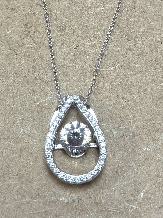 Sterling "Dancing CZ" Pendant & Chain JTV New