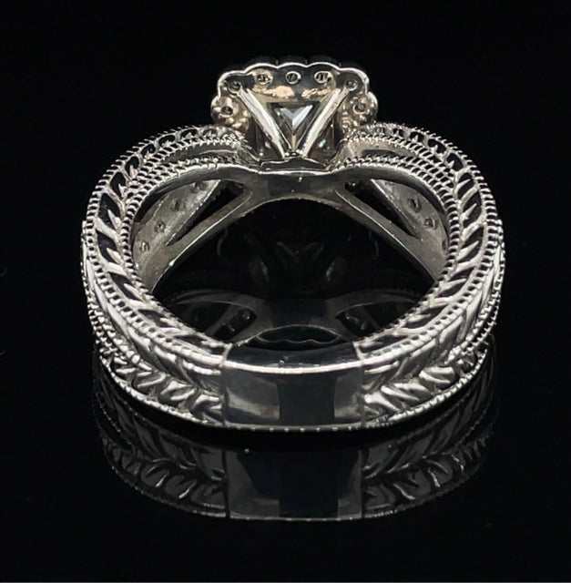 14kw 1.75 cttw Diamond Ring 1.03 ct Center .75 cttw Side Diams SI2 Clarity