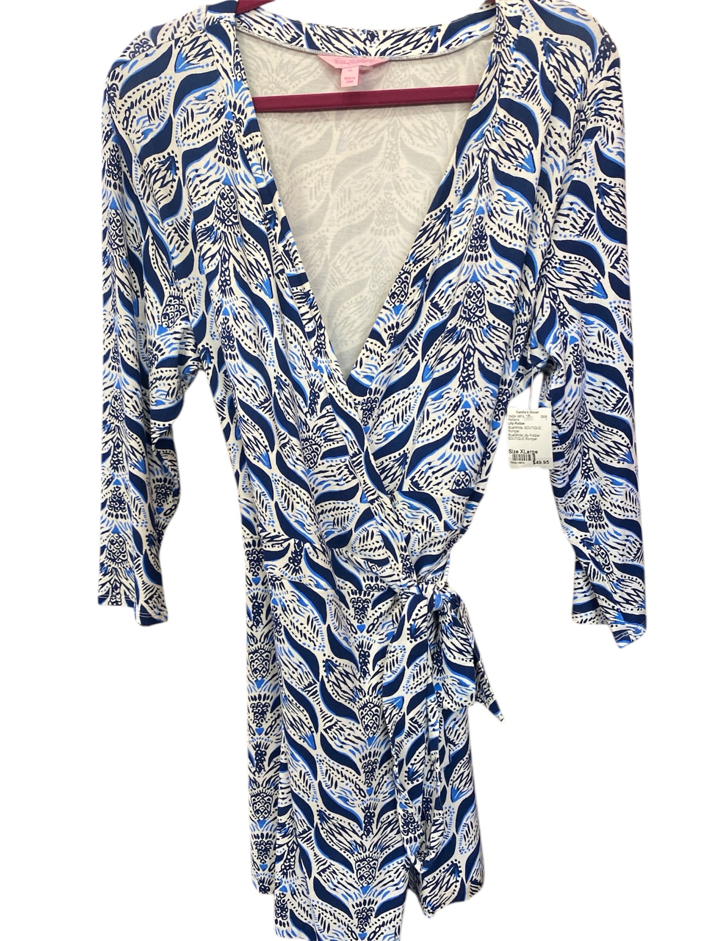 Blue/White Lilly Pulitzer BOUTIQUE Romper Women's