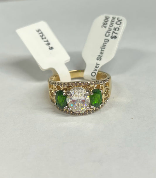 Gold Over Sterling Chrome Diopside New w/ Tags JTV Size 8