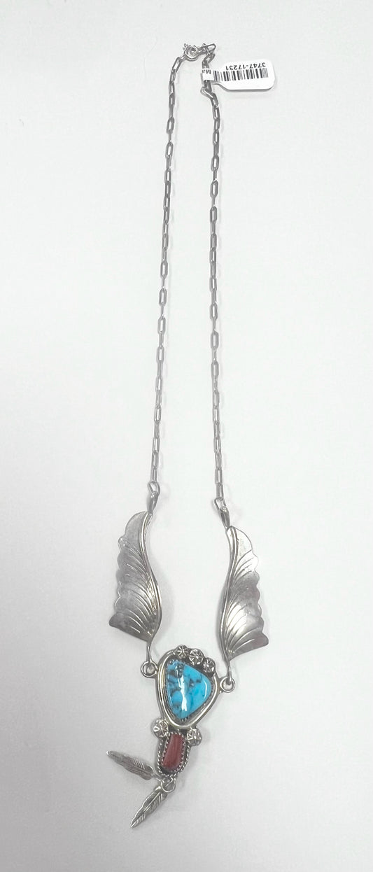 Marie Thompson turquoise necklace Sterling Silver