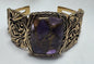 Barse Bronze & Mohave Amethyst Scroll Cuff Bracelet by Barse 1.5" Wide