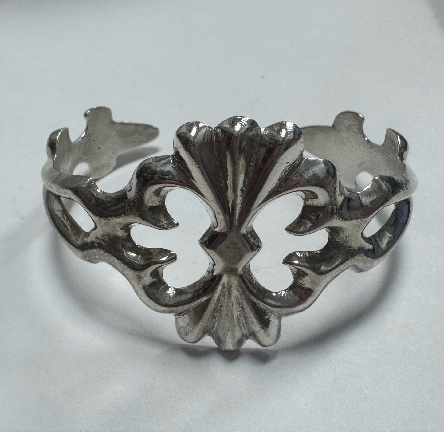 Francis FL Begay Sterling Silver Navajo Sandcast Cuff Native American Bracelet