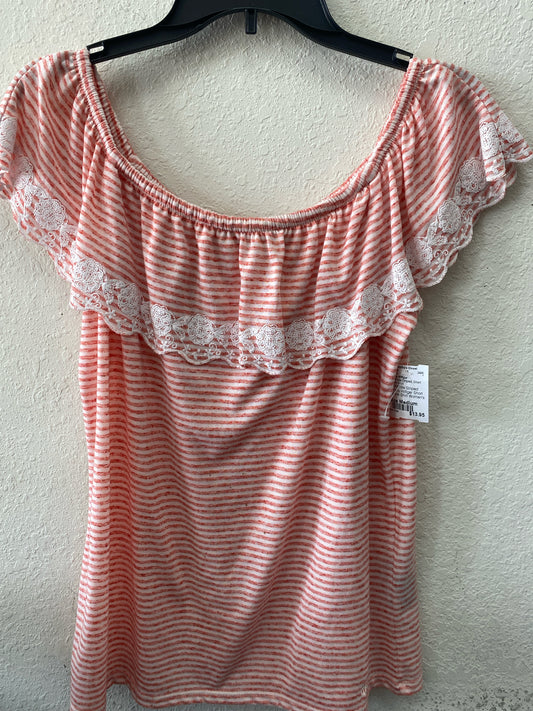 Red/White Striped Tommy Hilfiger Short Sleeve Shirt Women's