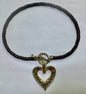 Carolyn Pollack Sterling Silver Brass Heart Pendant  Enhance Leather Necklace