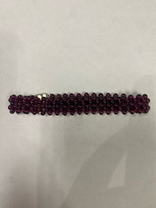 Mine Finds by Jay King Dtr 5 Row Garnet Bead Magnetic Bracelet 7.5"