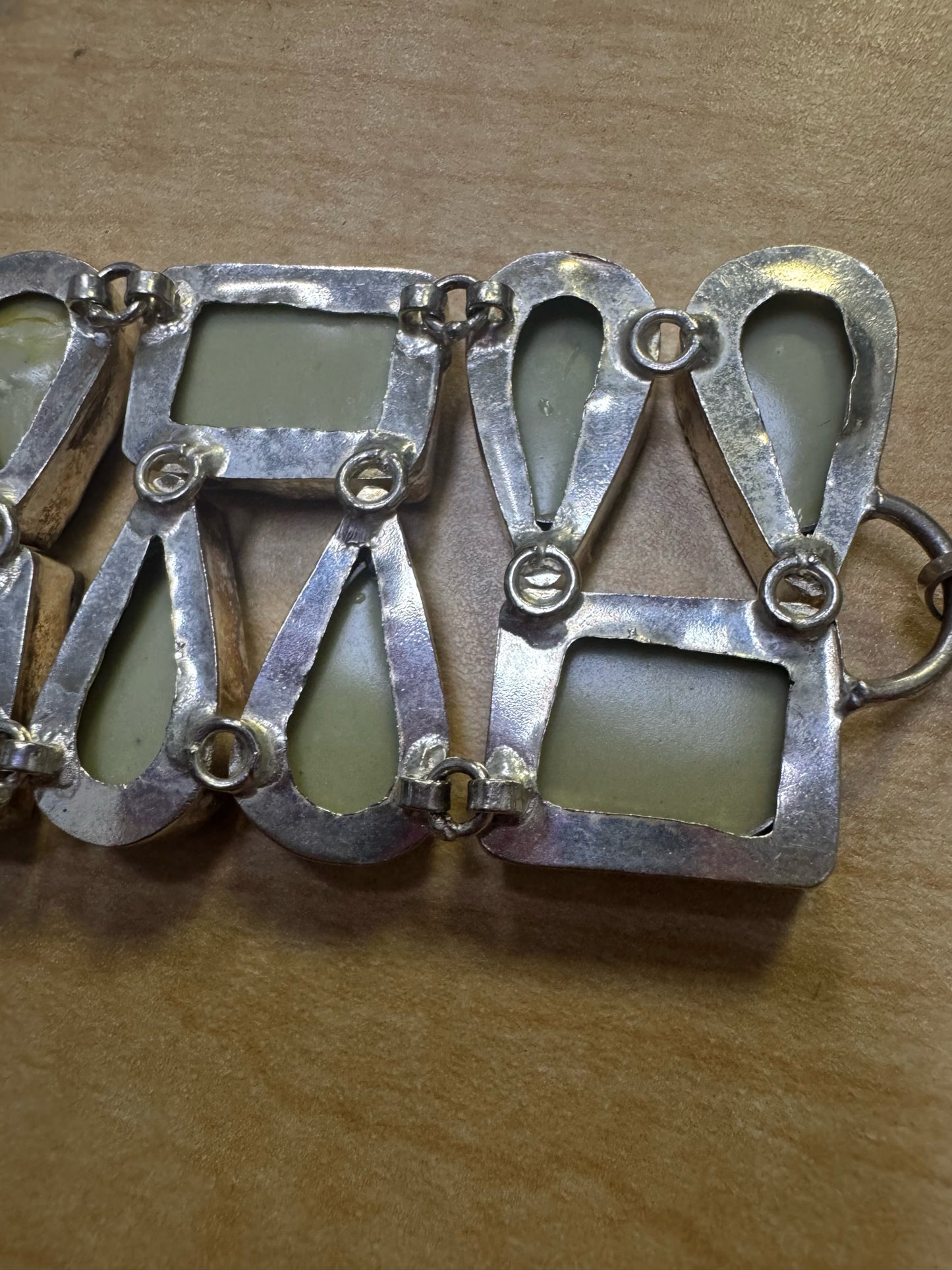 Sterling Silver Abalone Bracelet 1.5" Wide Chunky Toggle 7.25" - 8.5"