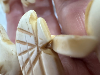 Vintage Native American Fetish Necklace 32" Long Carved Bears & Animals