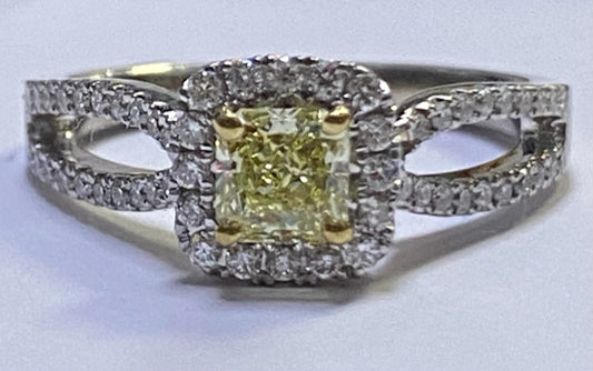 18kw Gold Natural Yellow Diamond Ring Roman Jules First Image Design MSRP $6750