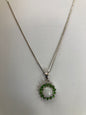 18" Sterling Silver Chain w/ Opal and Peridot Pendant