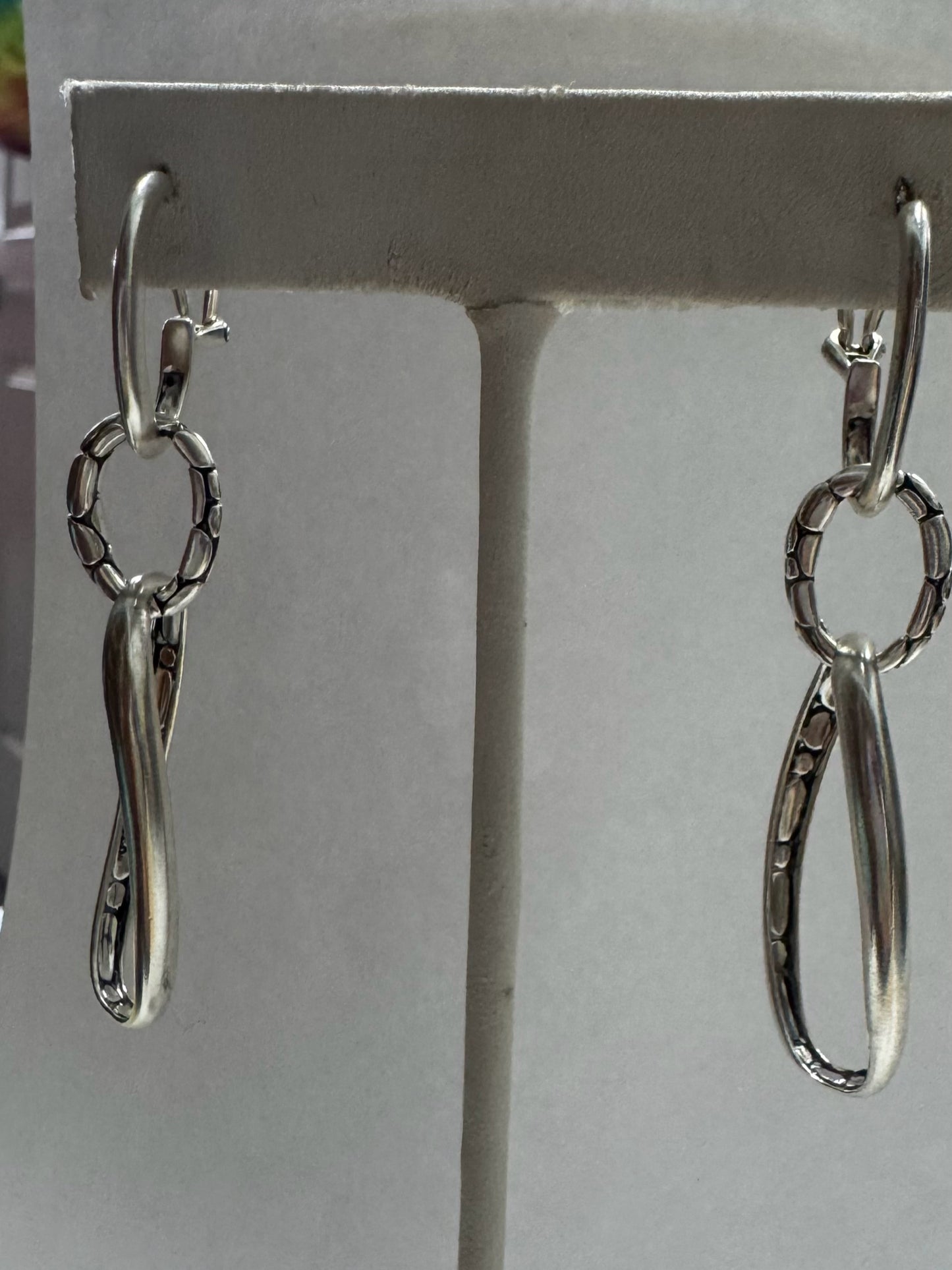 John Hardy Kali Sterling Silver Kali Lava Door Knocker Earrings 2.5" Dangle